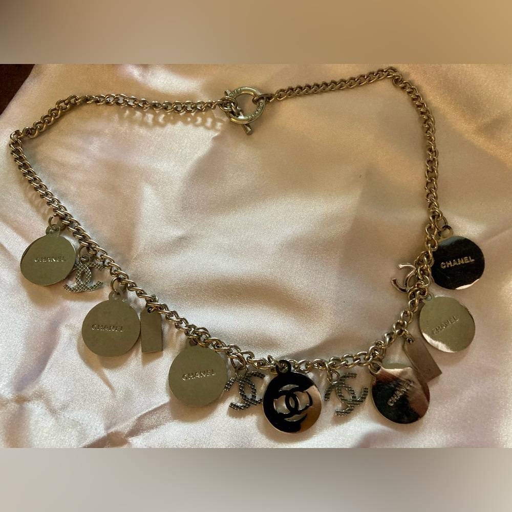 Chanel Silver and Turquoise Charm Necklace - Picture 4 of 6